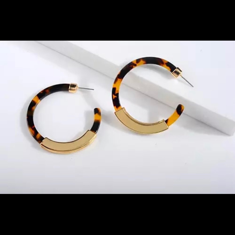 Tortoiseshell Accetate hoop Earrings